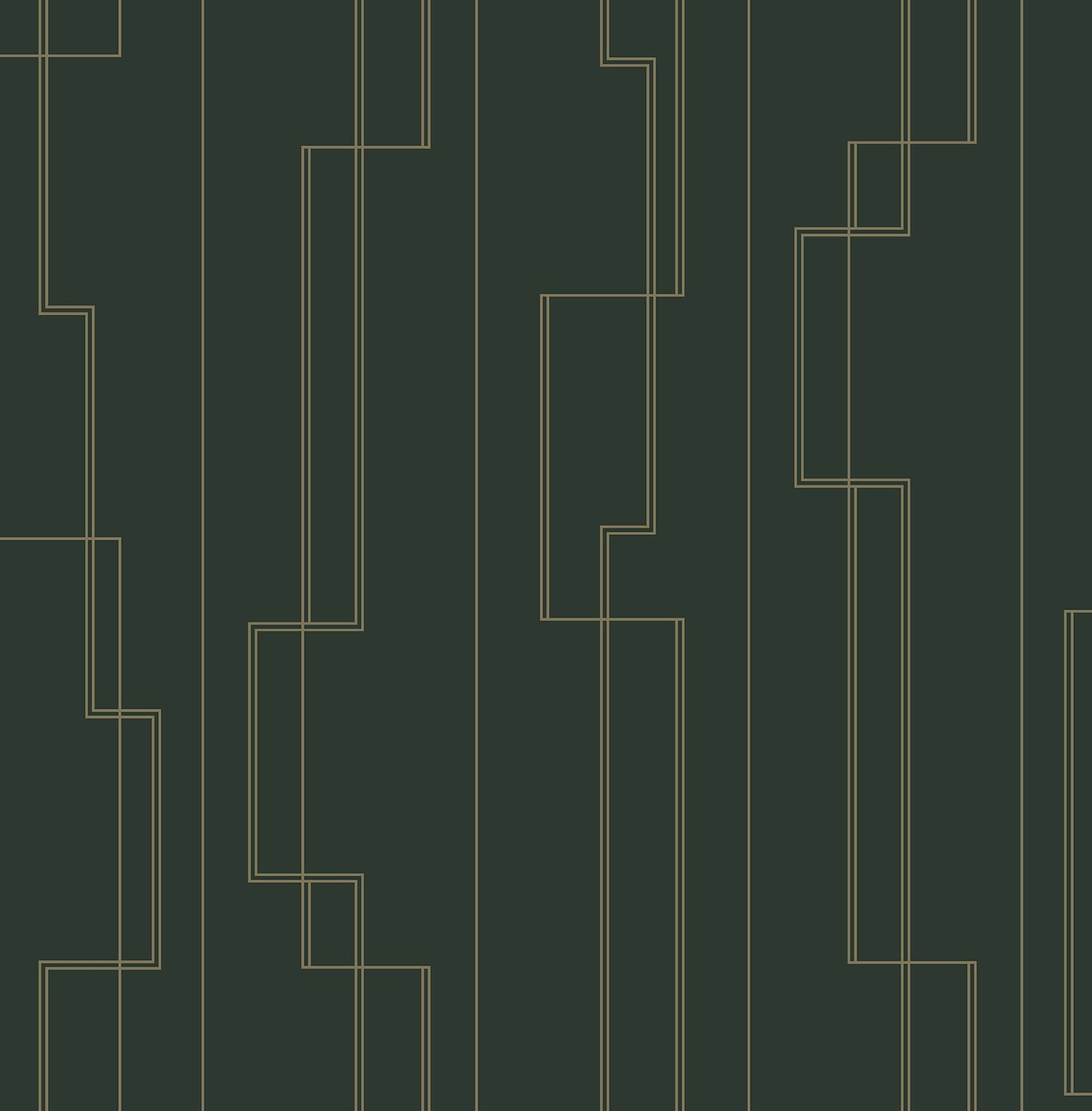 Anson Deco Detailing Evergreen Wallpaper