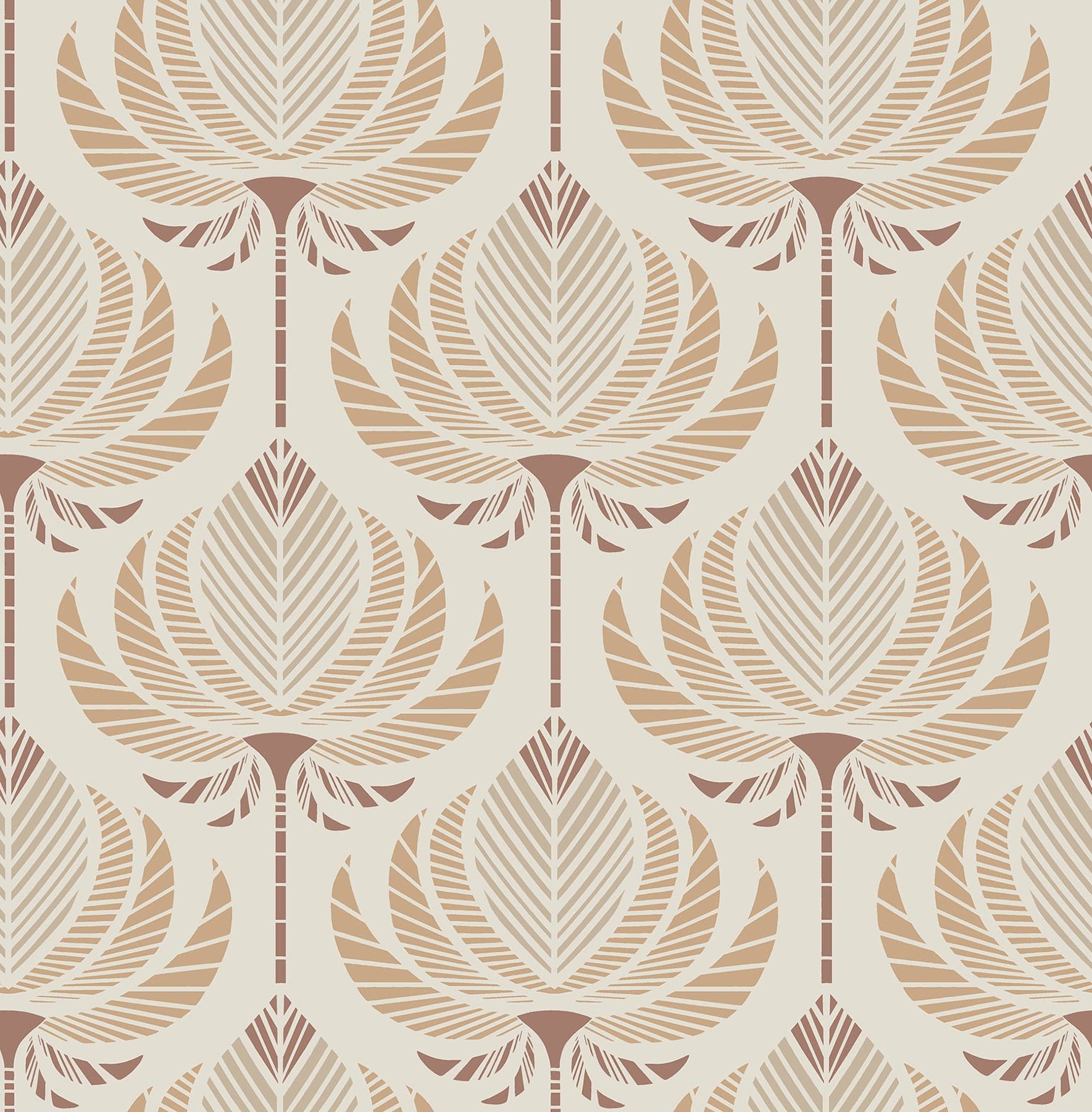 Ferrenby Floral Fan Apricot Wallpaper