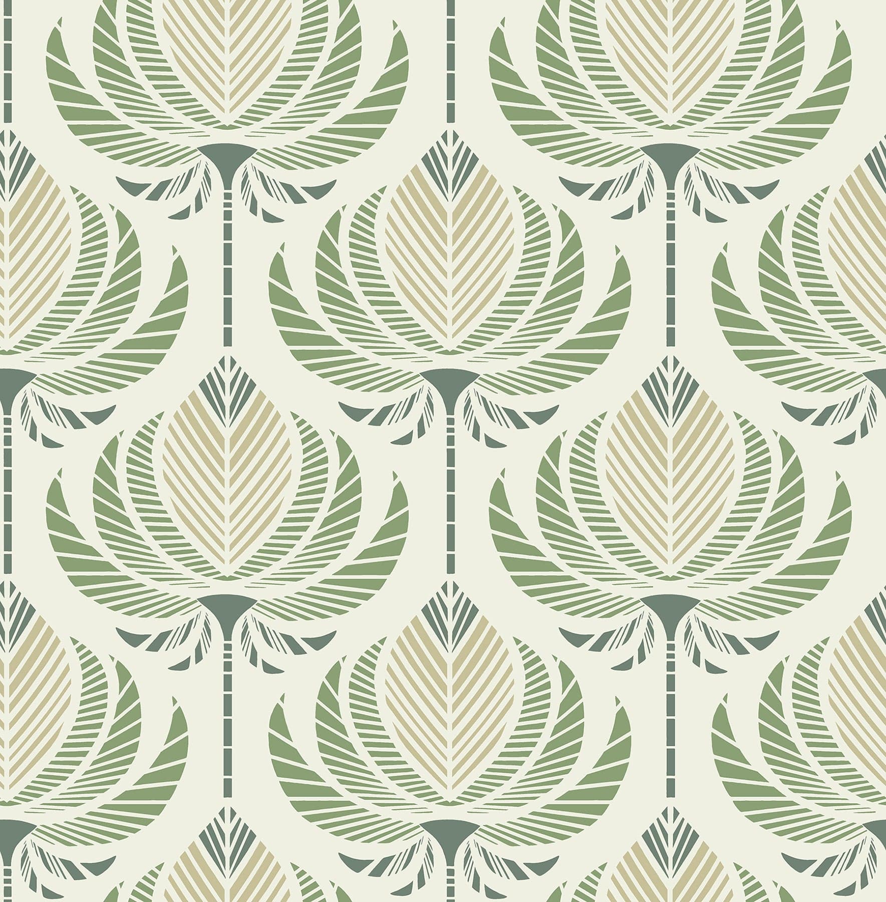Ferrenby Floral Fan Green Wallpaper