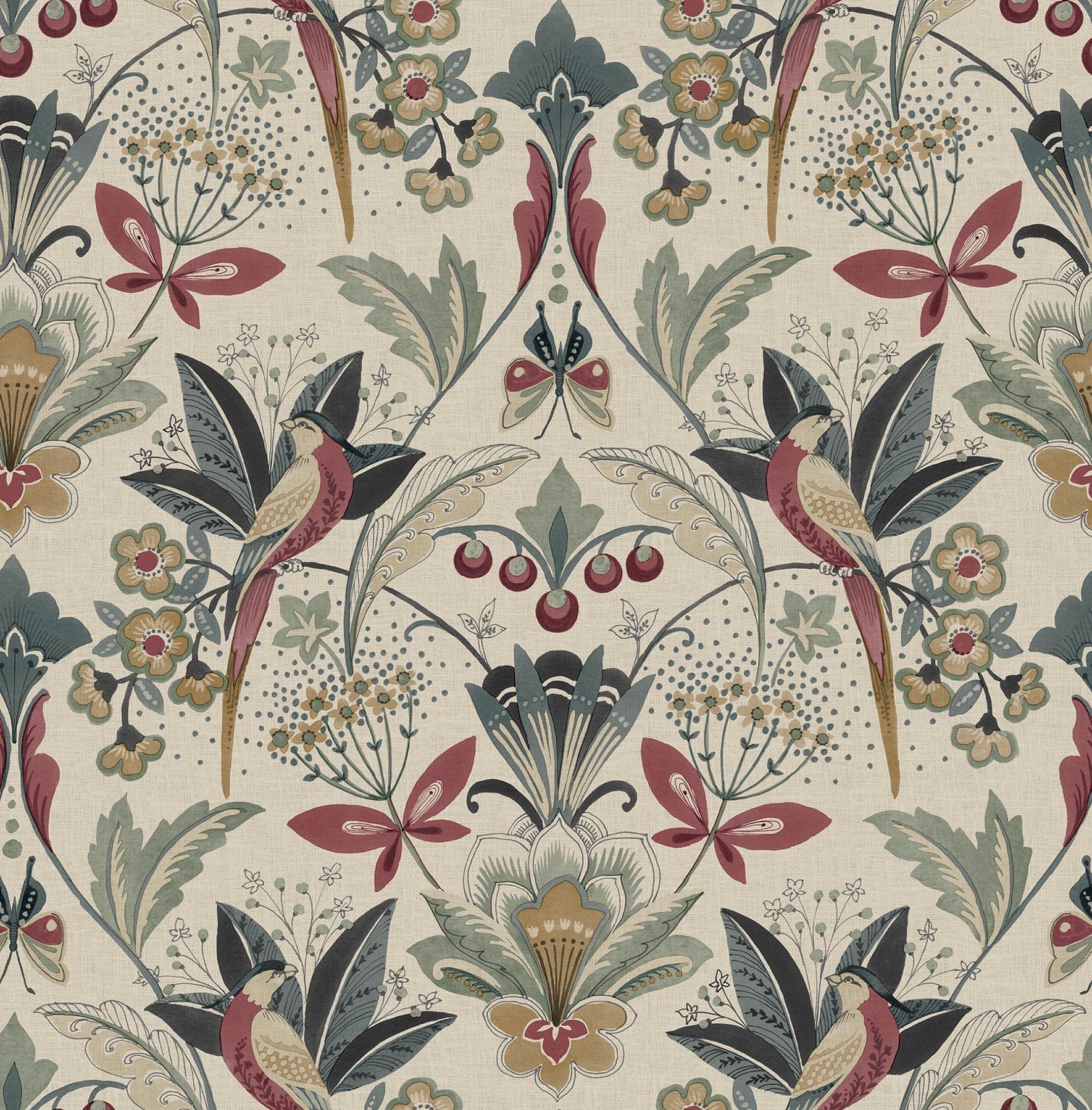 Bernadette Garden Wilderness Merlot Wallpaper