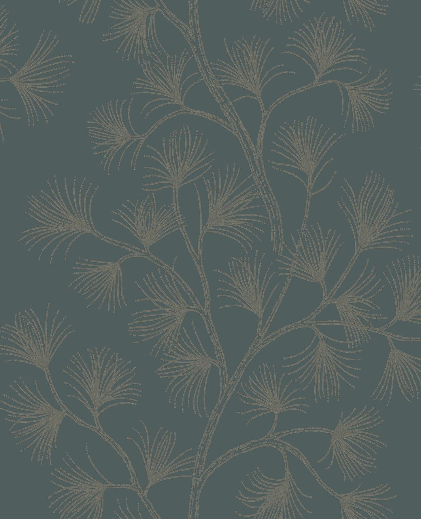 Kismine Botanical Trail Slate Wallpaper