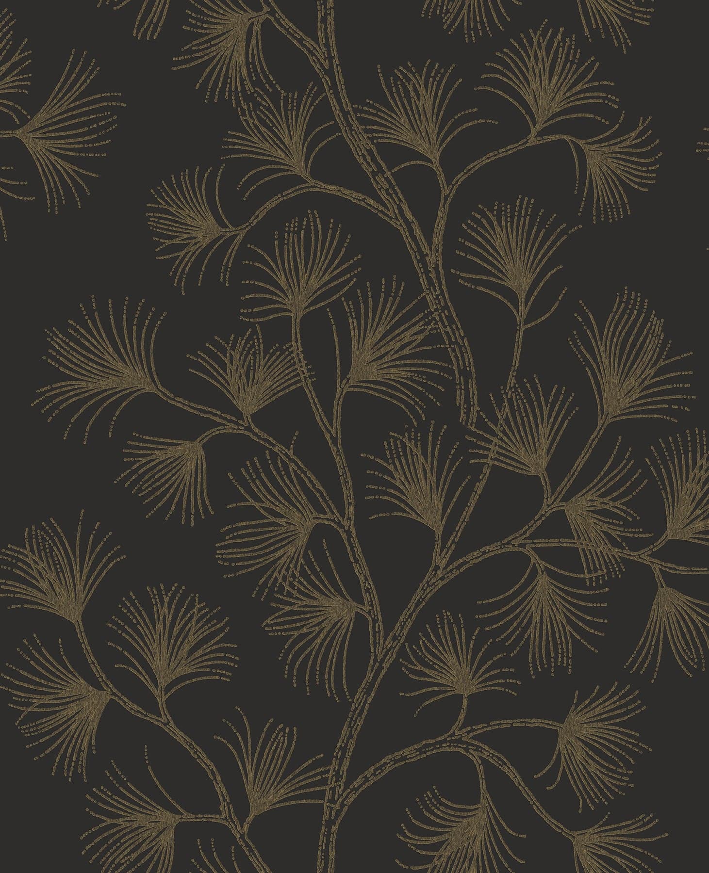 Kismine Botanical Trail Black Wallpaper