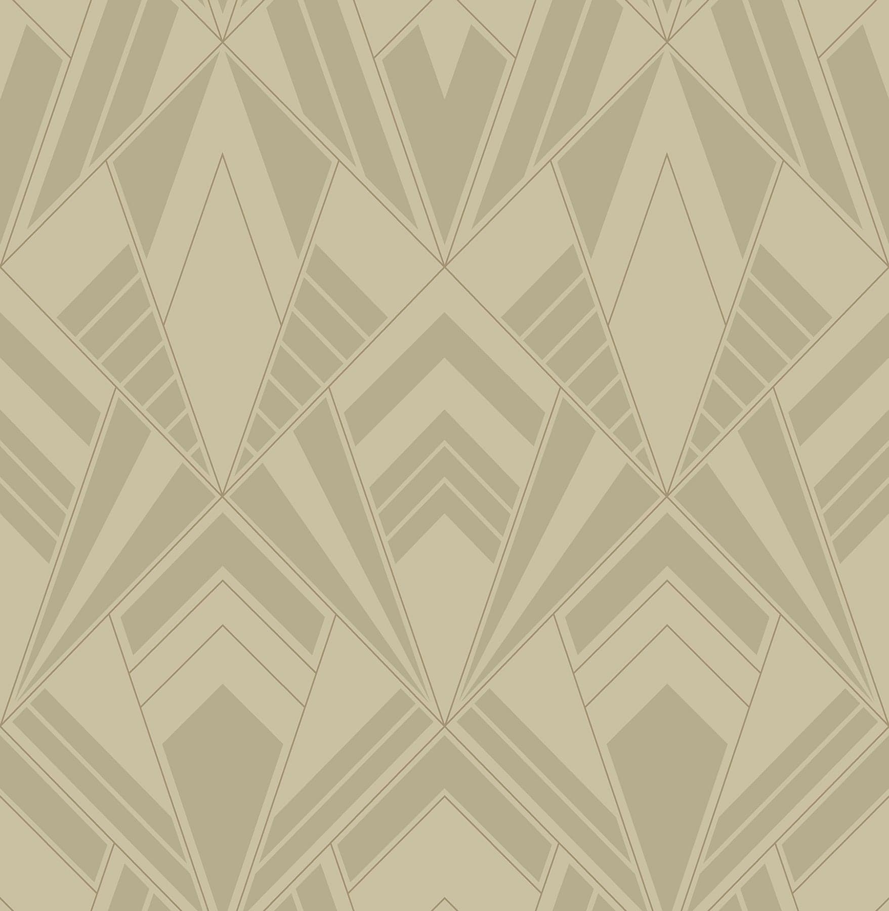 Allenby Flocked Khaki Wallpaper