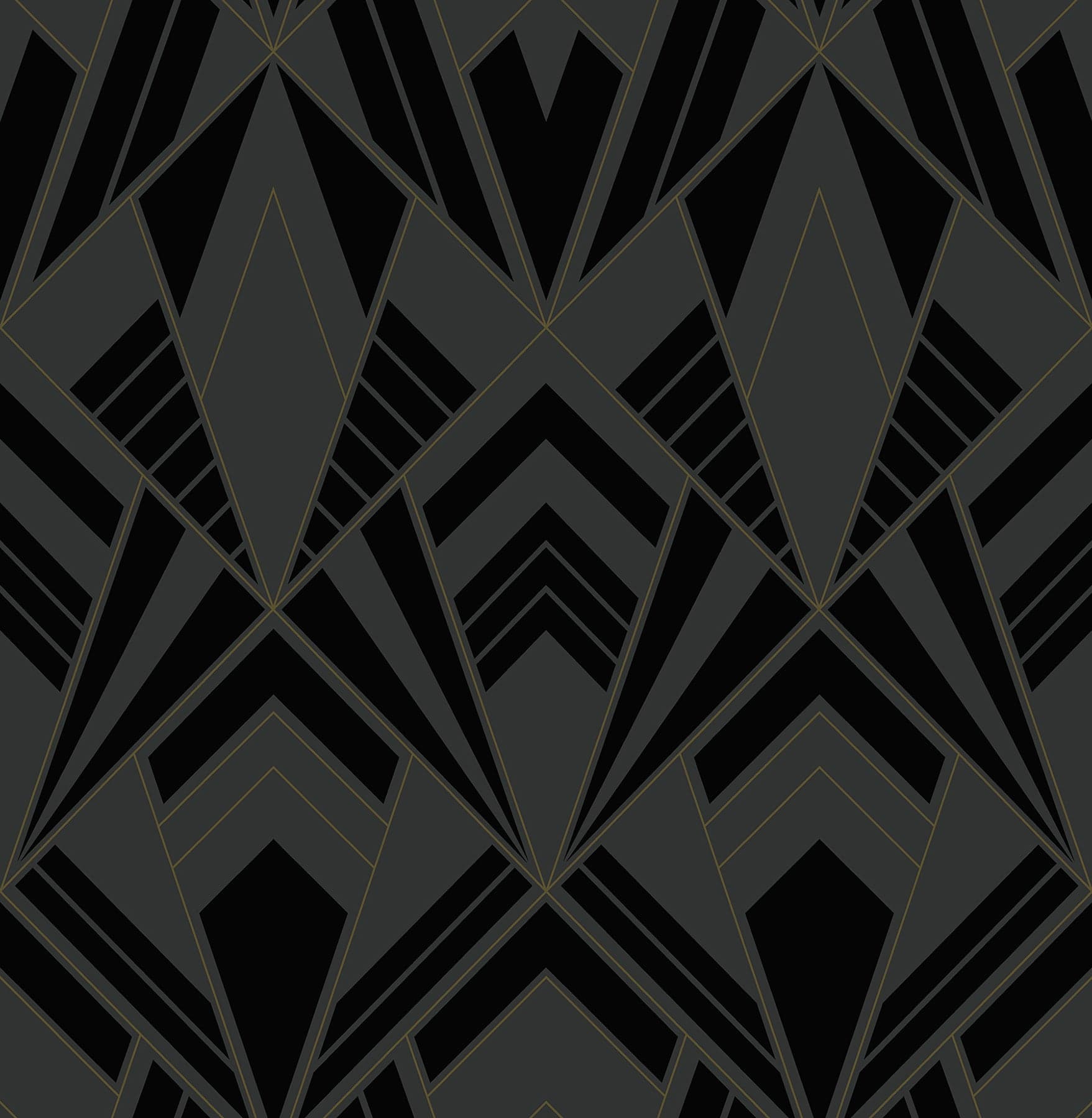 Allenby Flocked Black Wallpaper