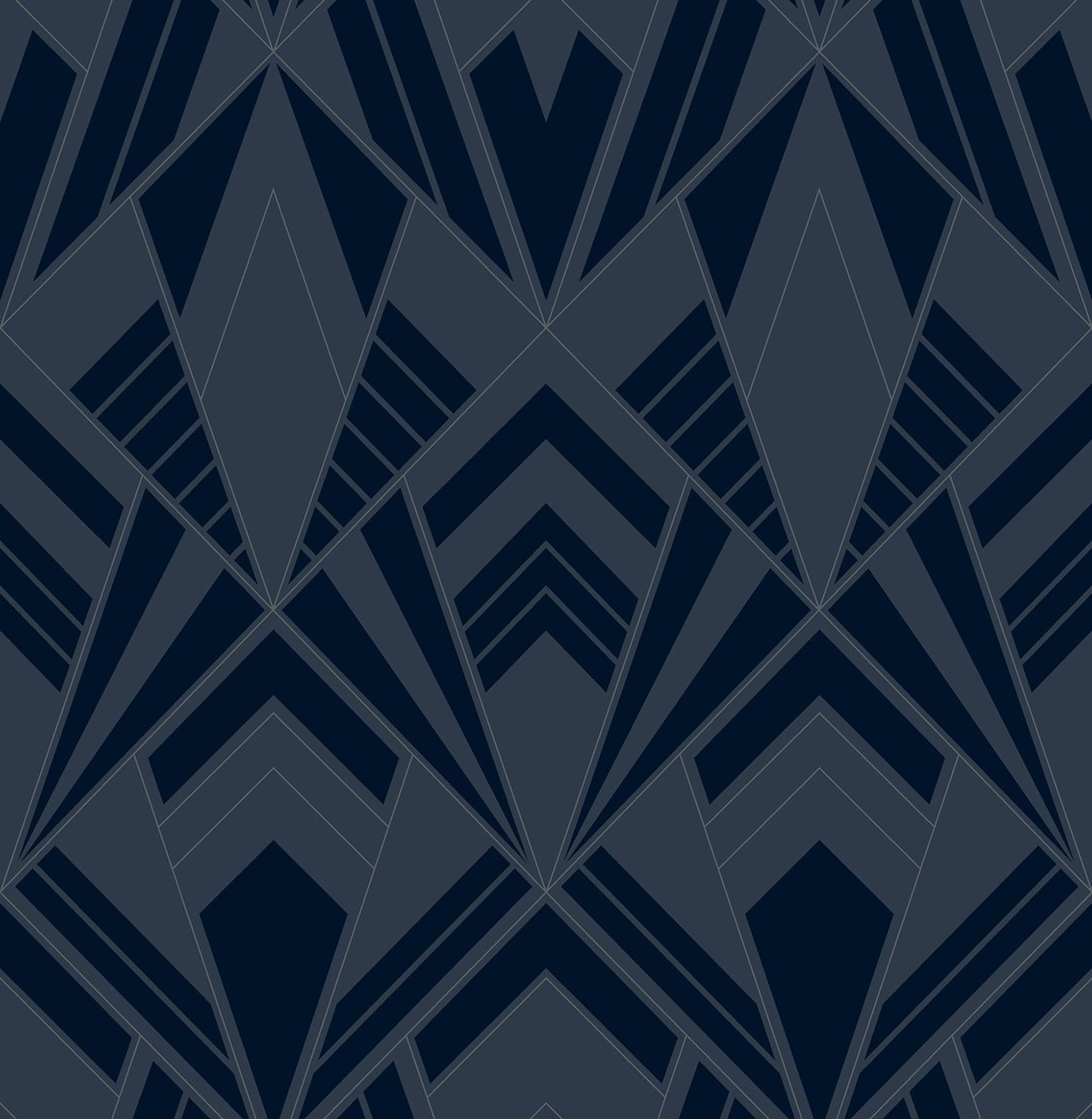 Allenby Flocked Indigo Wallpaper