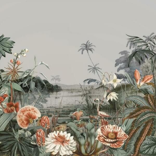 Floating Gardens Wall Mural- Grey