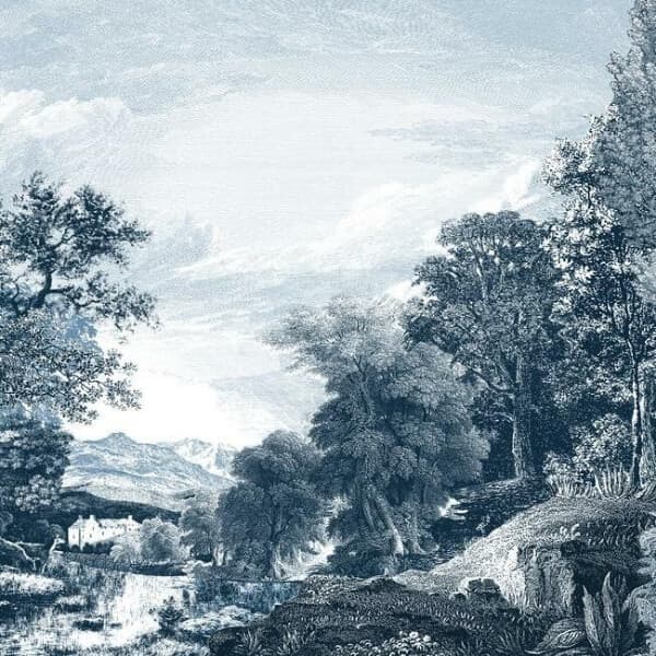 Provincial Scenic Wall Mural- Navy