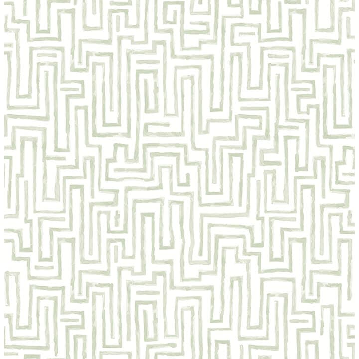 Ramble Sage Geometric Wallpaper