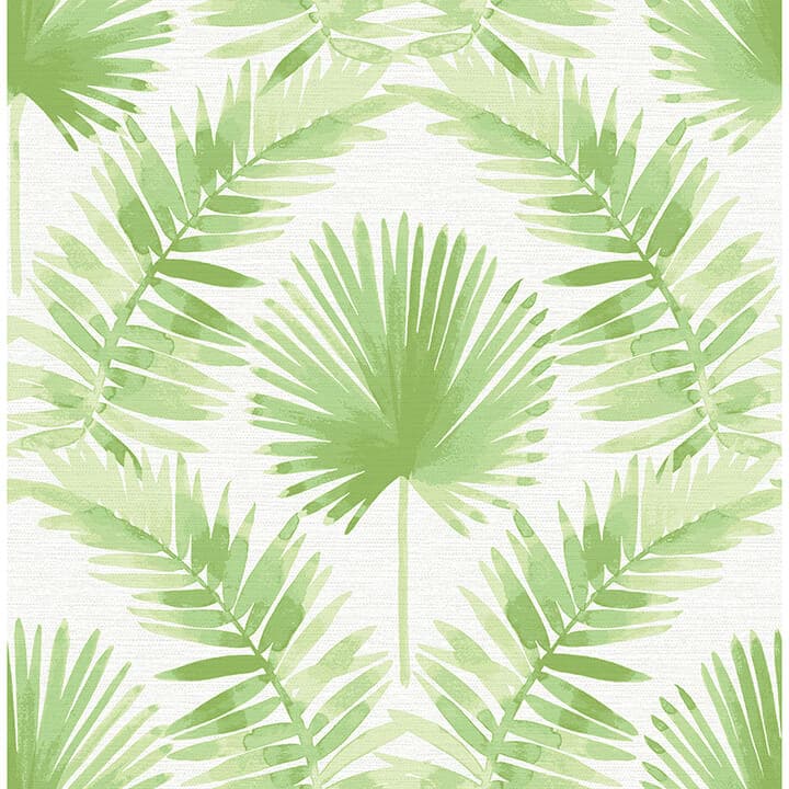 Calla Green Painted Palm Wallpaper