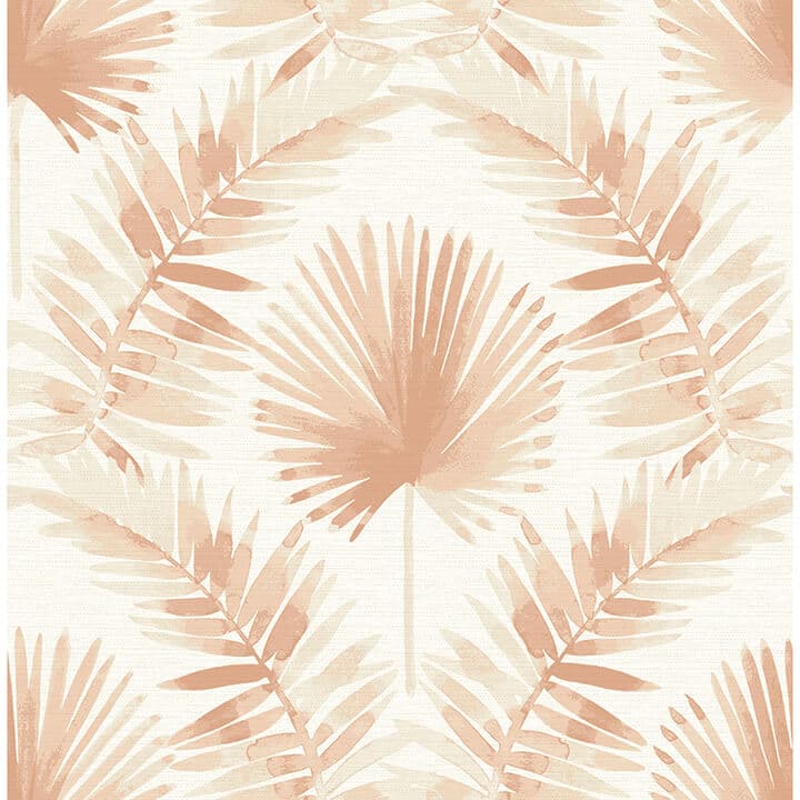 Calla Rust Painted Palm Wallpaper