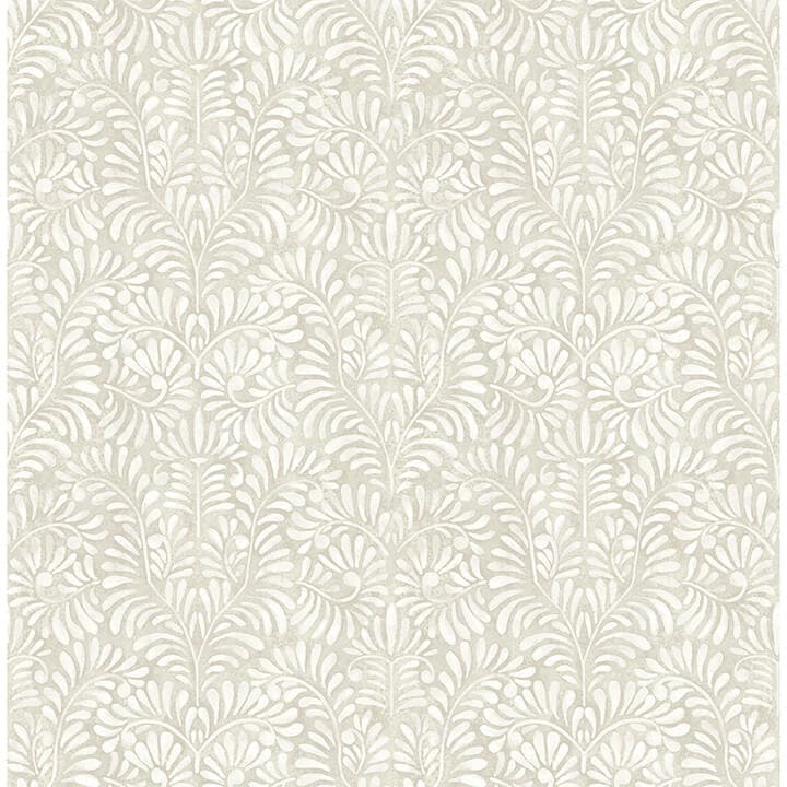 Elma Taupe Fiddlehead Wallpaper