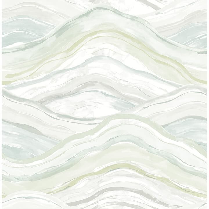 Dorea Sea Green Striated Waves Wallpaper