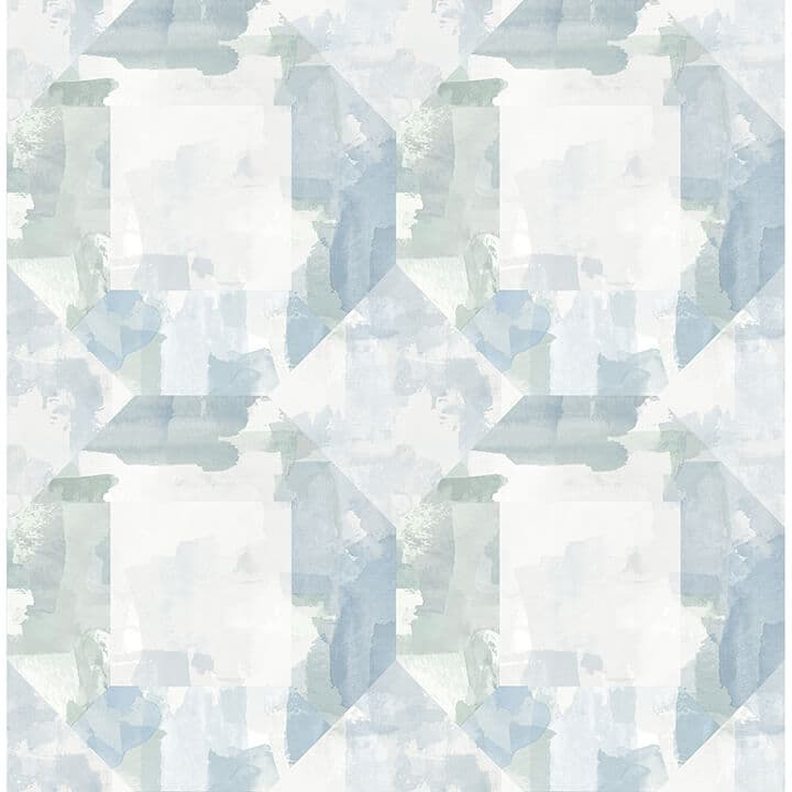Perrin Blue Gem Geometric Wallpaper