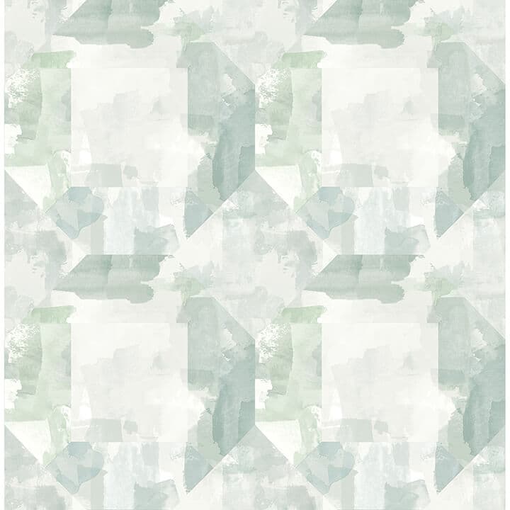 Perrin Sea Green Gem Geometric Wallpaper