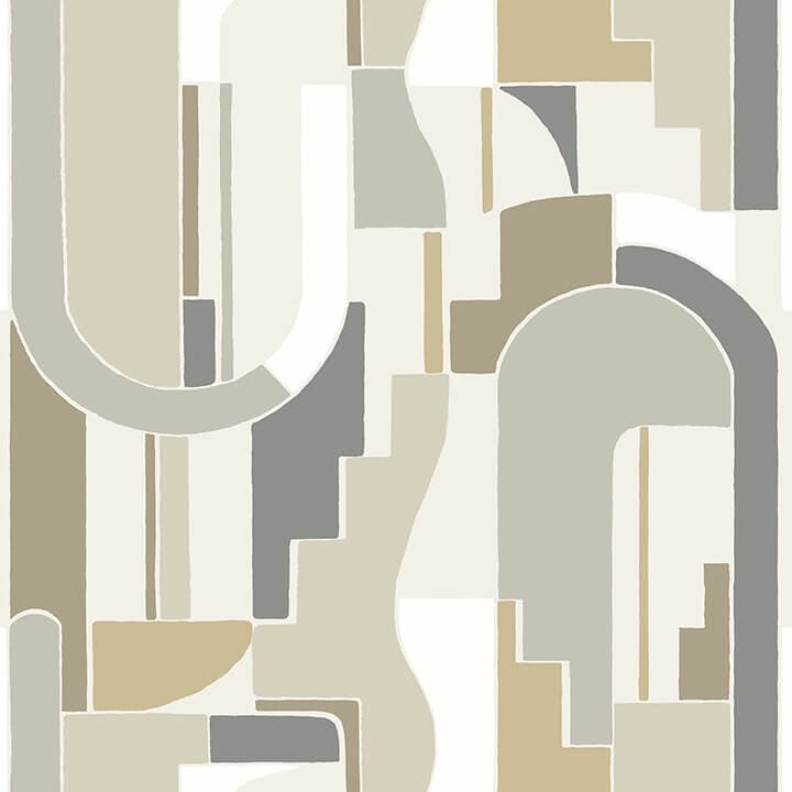 Odele Dark Honey Geometric Archways Wallpaper