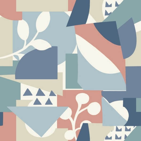 Cut Outs Wallpaper- Blue Multi