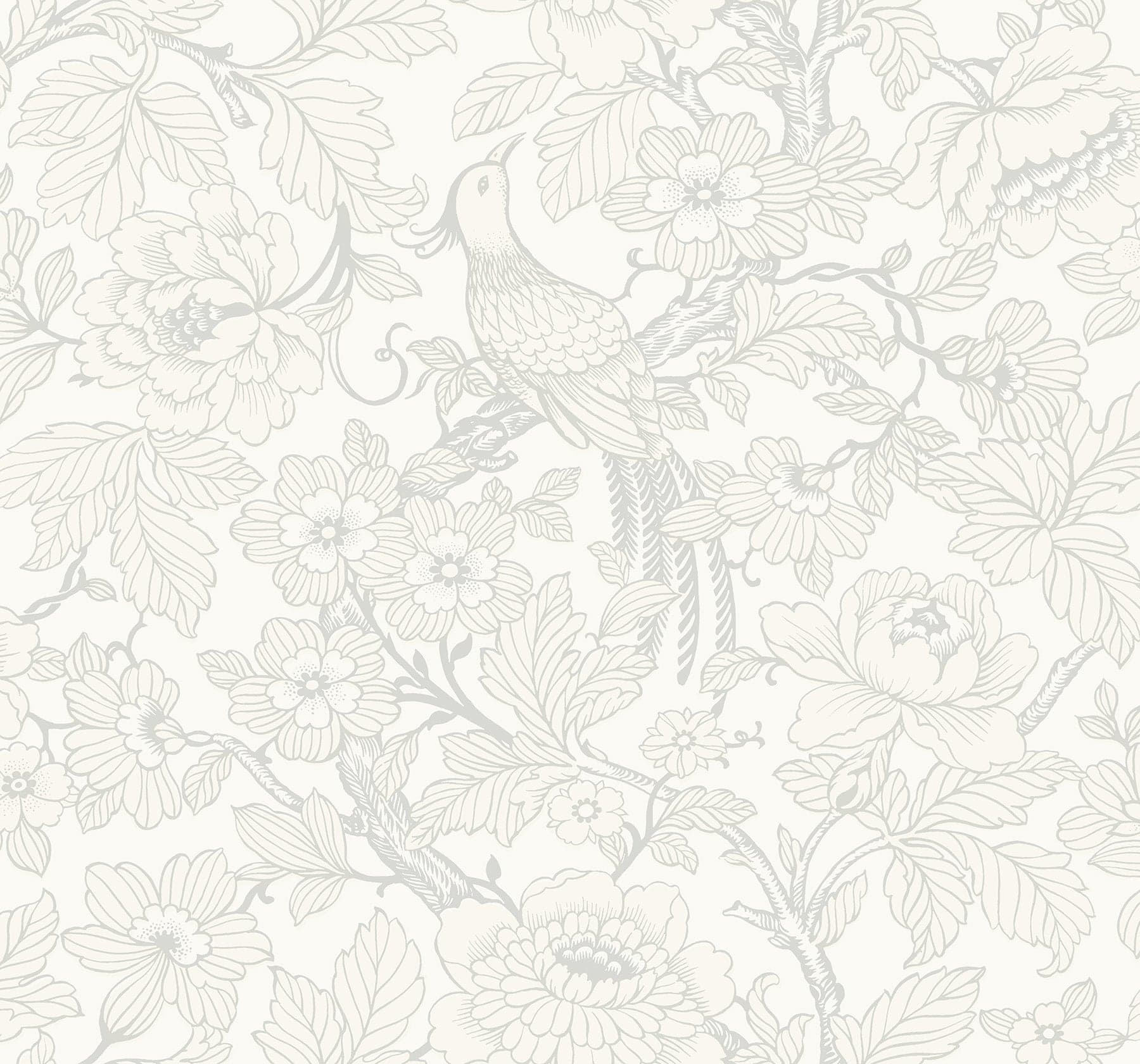 Beaufort Peony Chinoiserie Dove Wallpaper