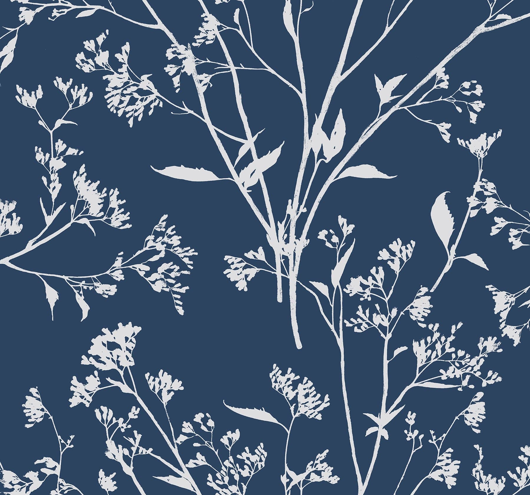 Southport Delicate Branches Navy Wallpaper