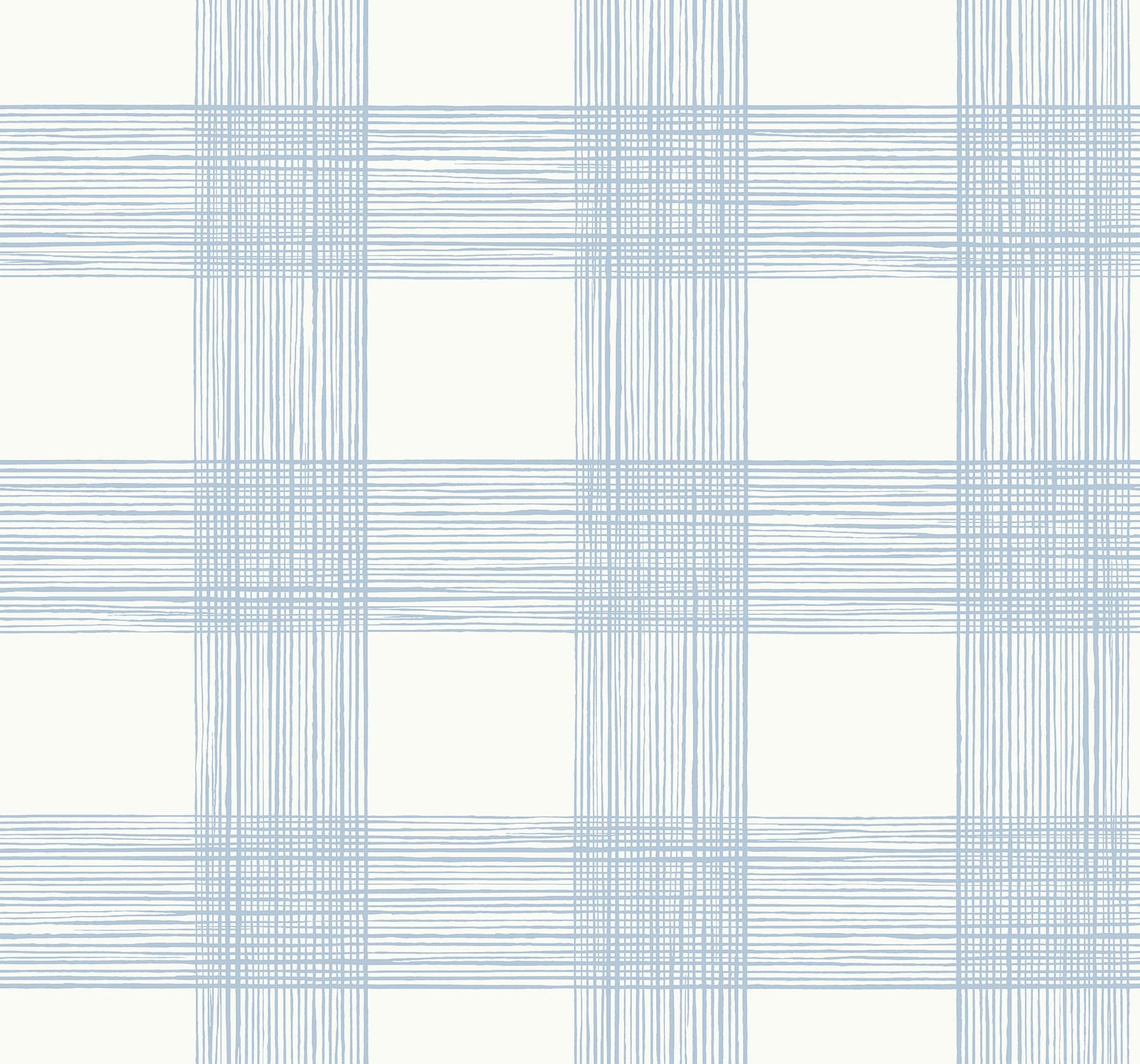 Scarborough Striated Plaid Light Blue Wallpaper