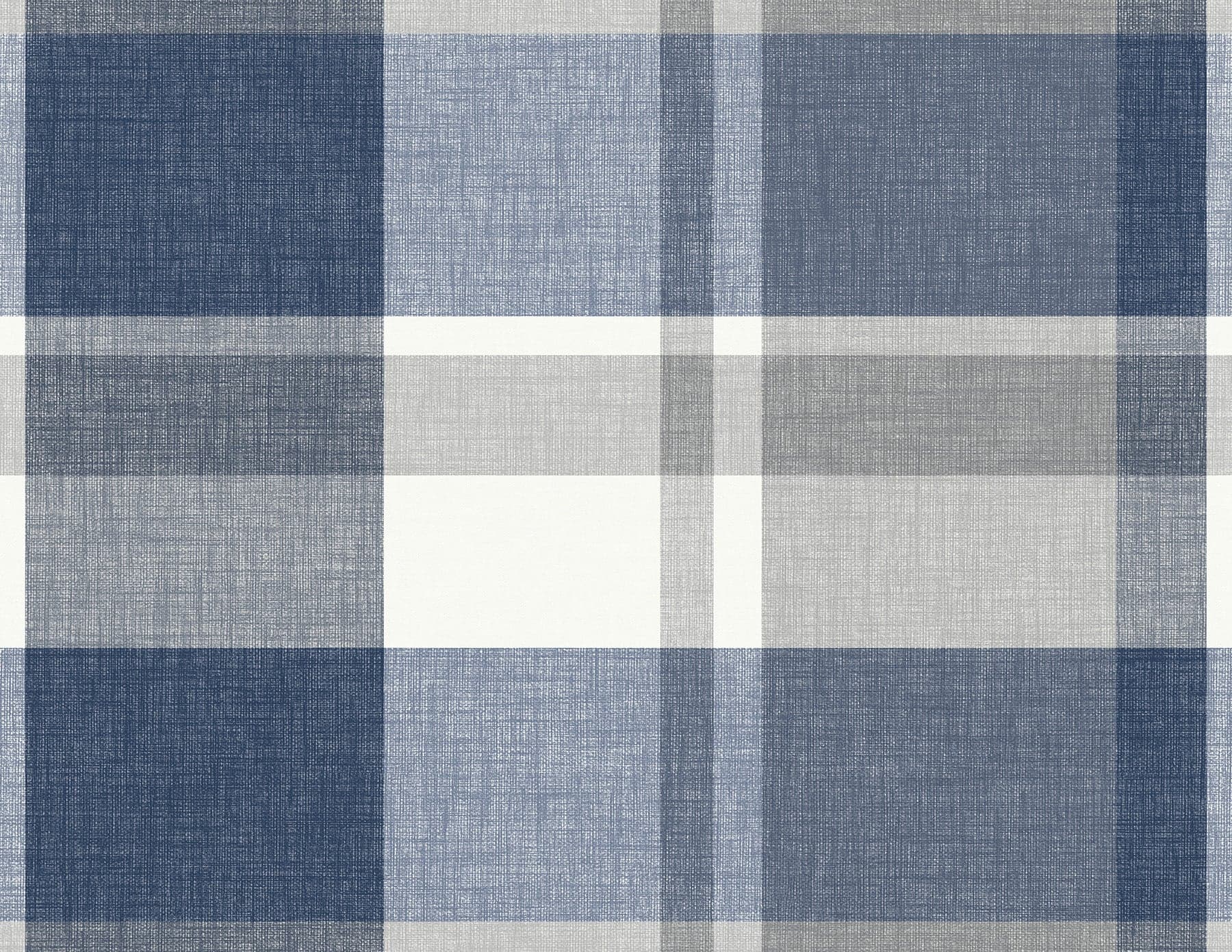 Madaket Plaid Indigo Wallpaper