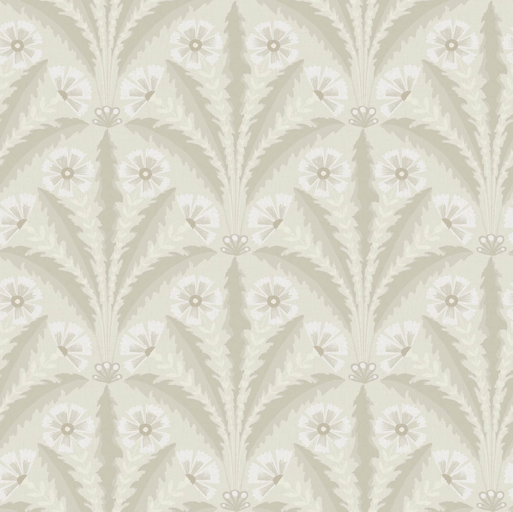 Tap Root Beige Floral Damask Wallpaper