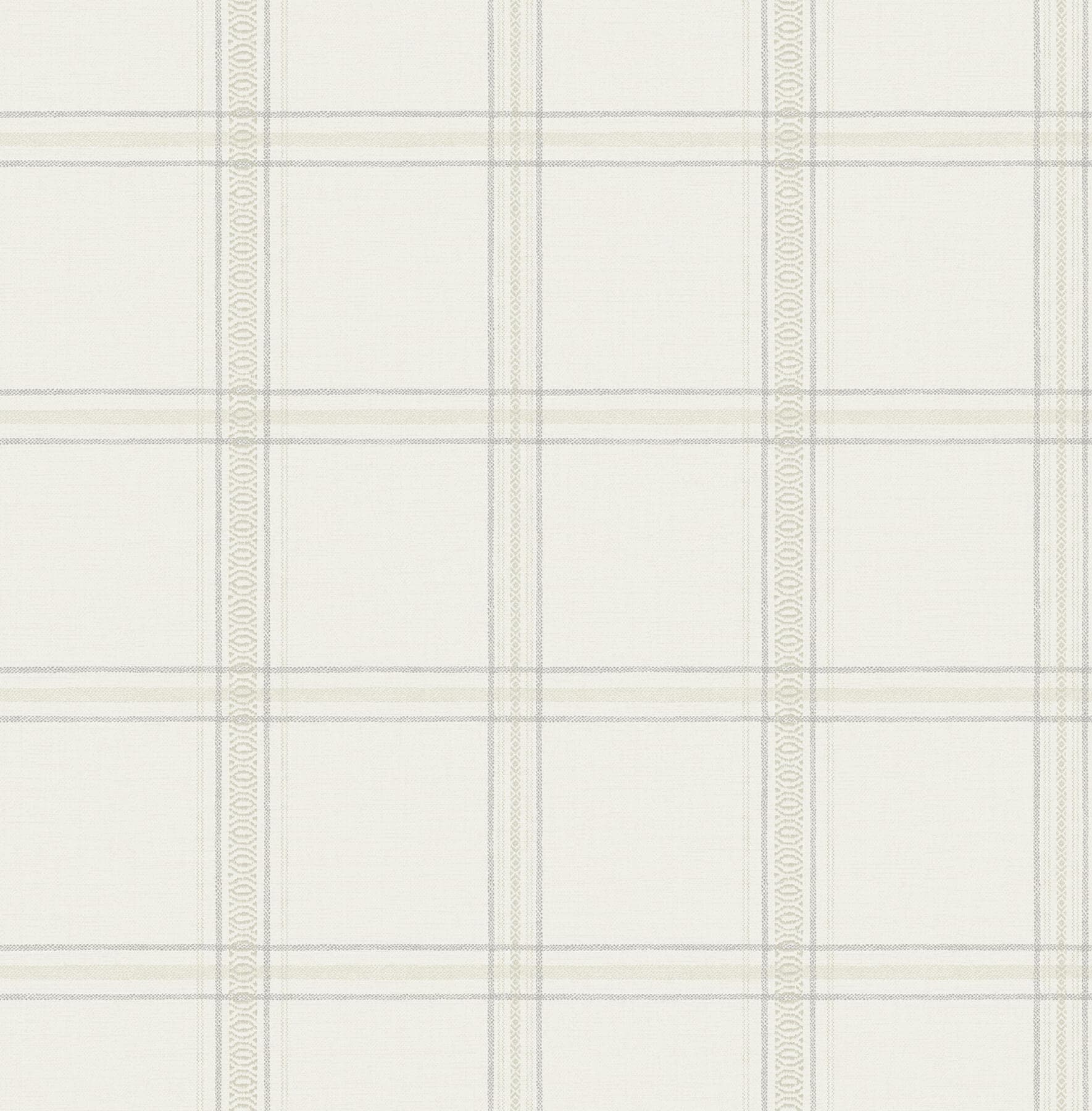Auberge White Plaid Wallpaper