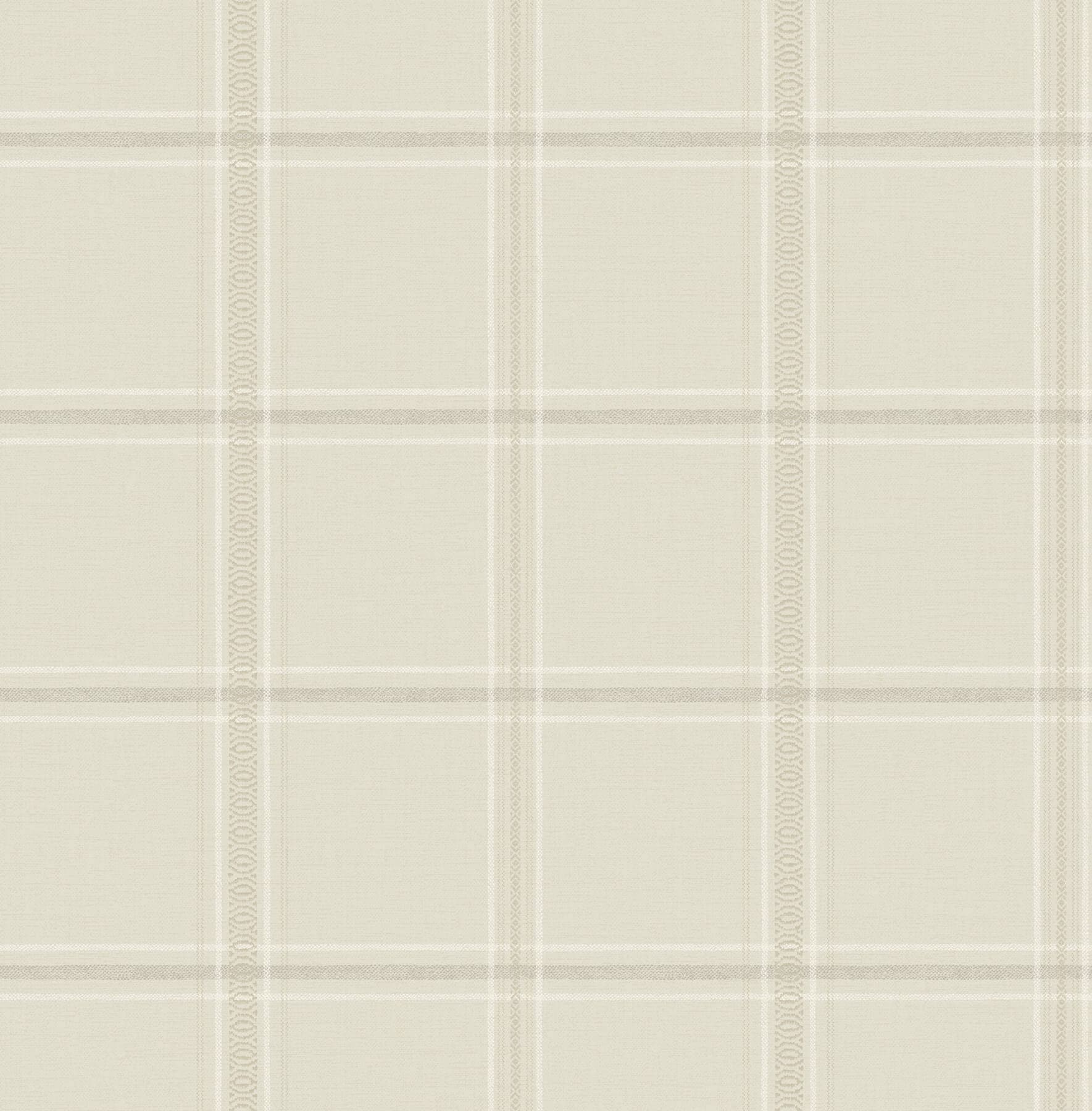 Auberge Ivory Plaid Wallpaper