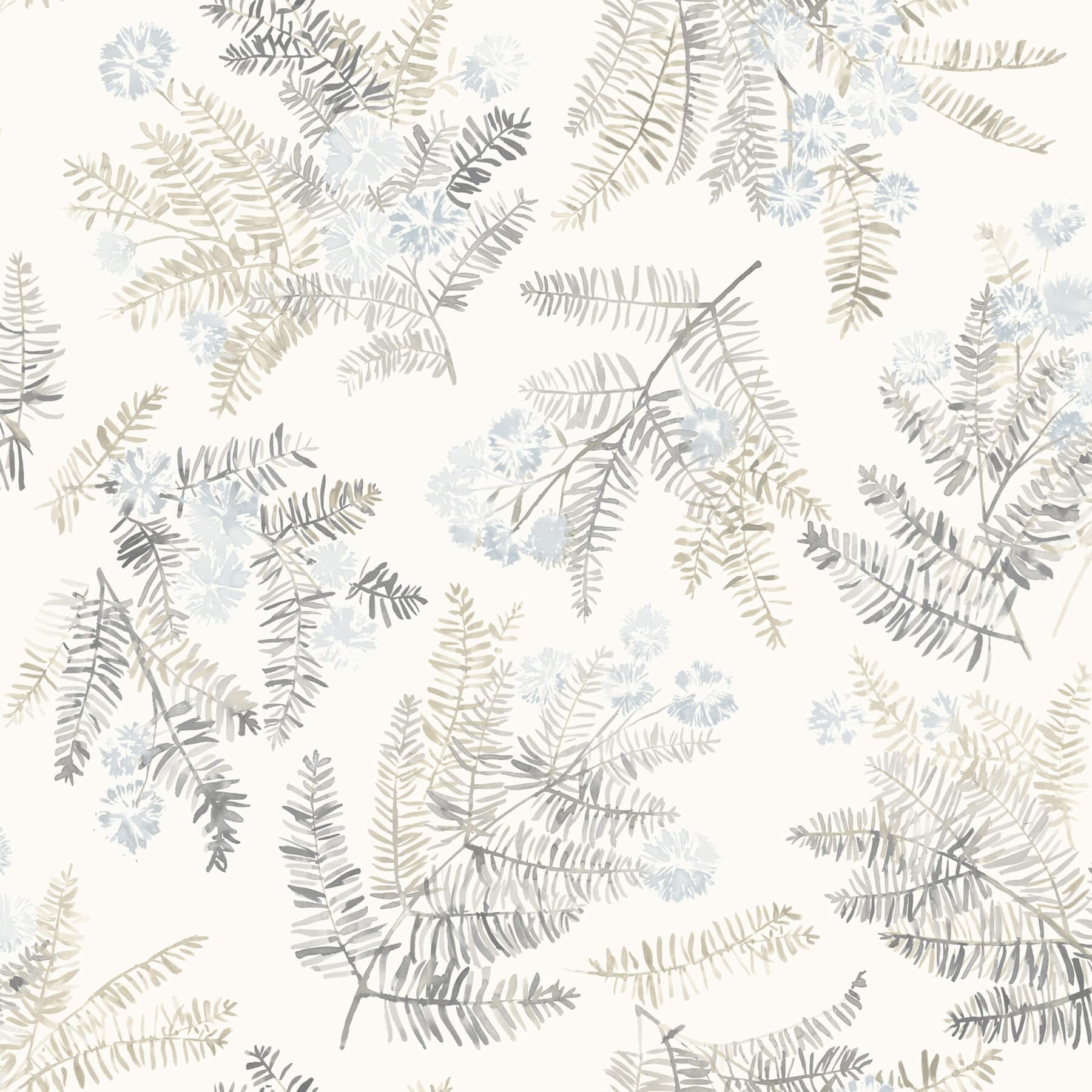Frith Light Blue Botanical Wallpaper