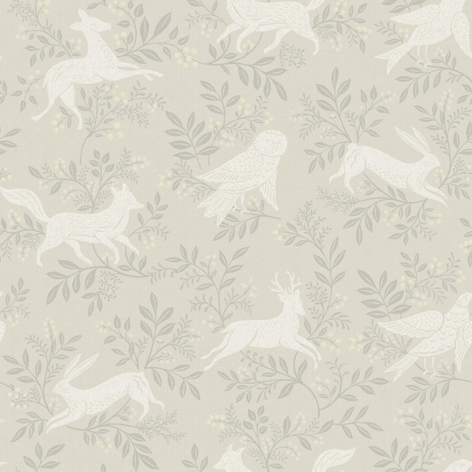 Revelry Taupe Forest Frolic Wallpaper