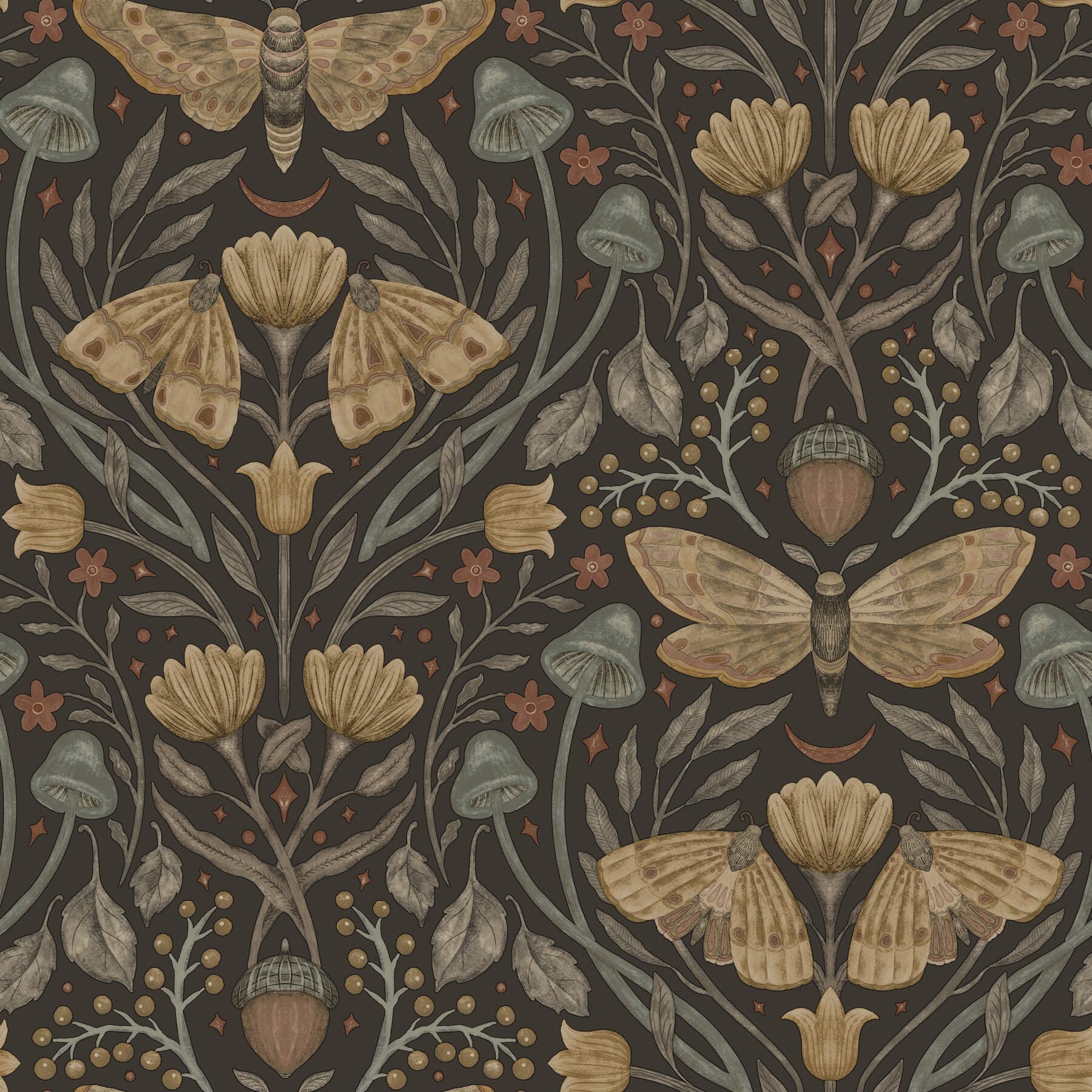 Mystic Moth Black Forest Magic Wallpaper