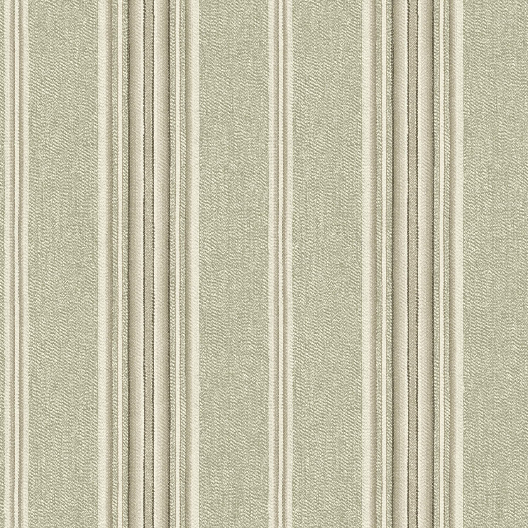 Calvados Moss Linen Stripe Wallpaper