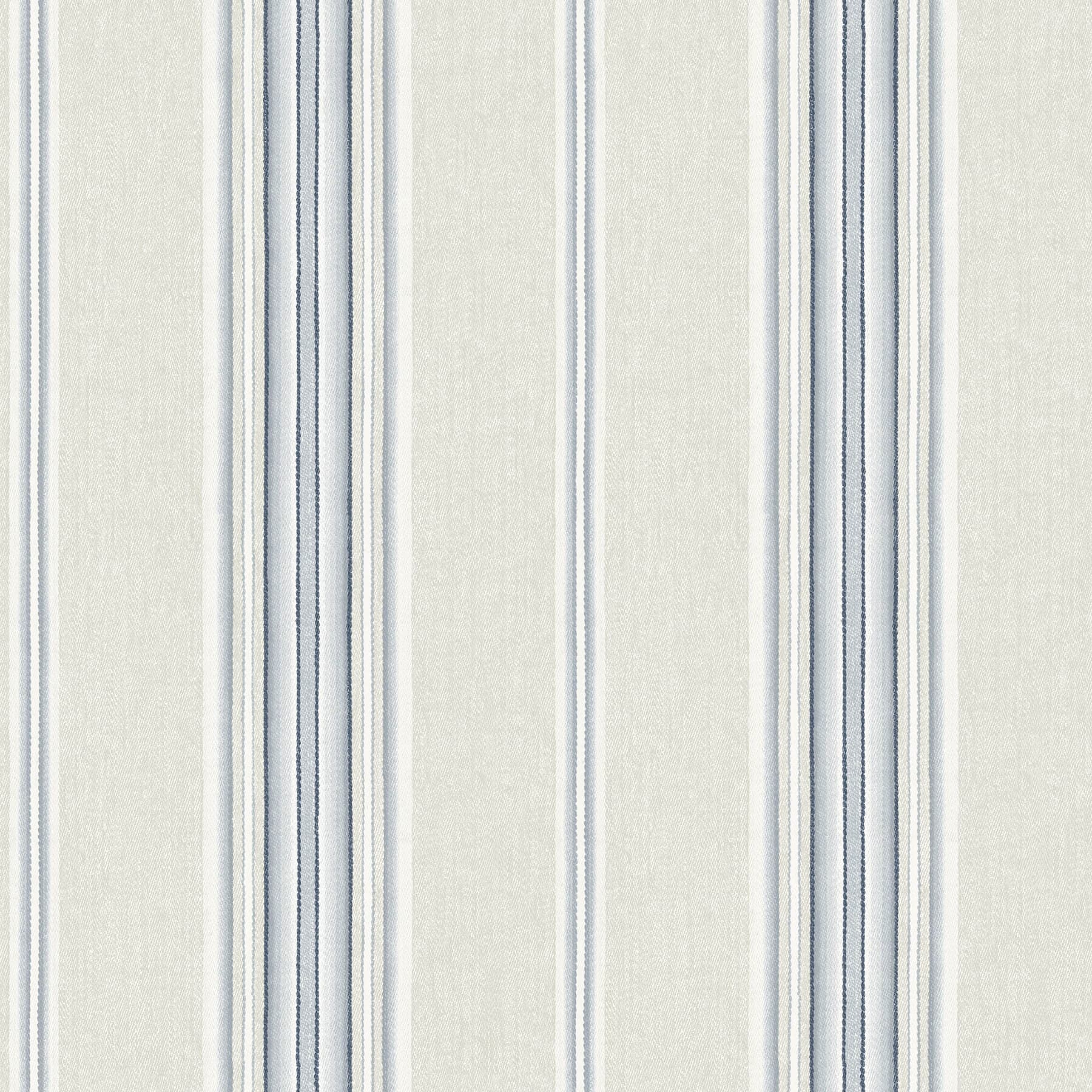 Calvados Blue Linen Stripe Wallpaper
