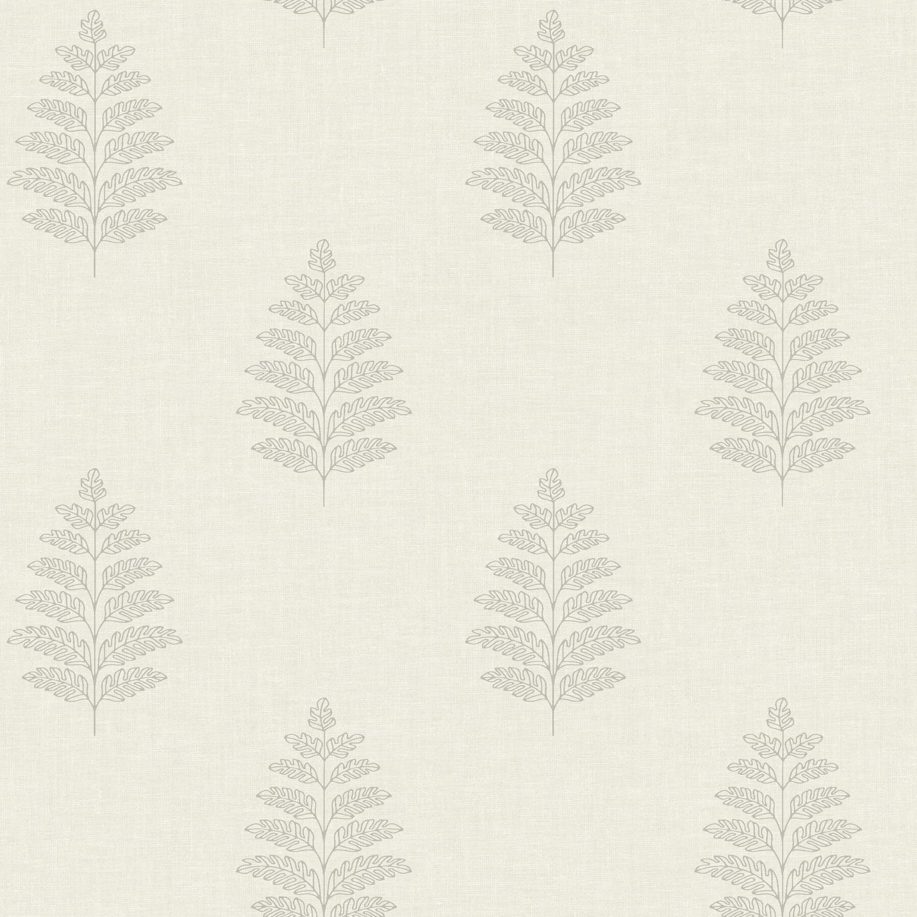 Frond Cream Leaf Wallpaper