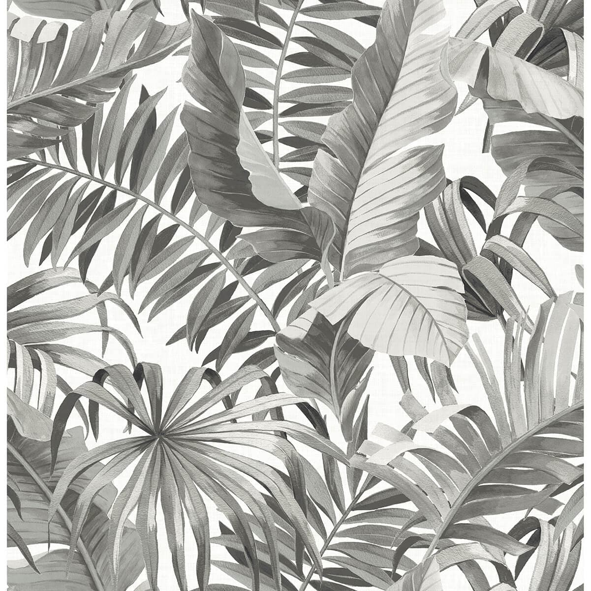 Alfresco Grey Tropical Palm Wallpaper