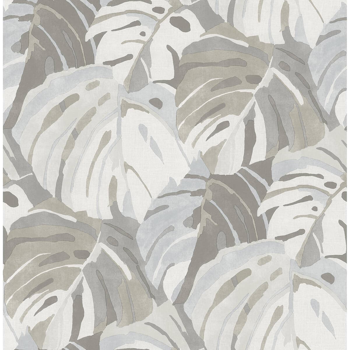 Samara Stone Monstera Leaf Wallpaper