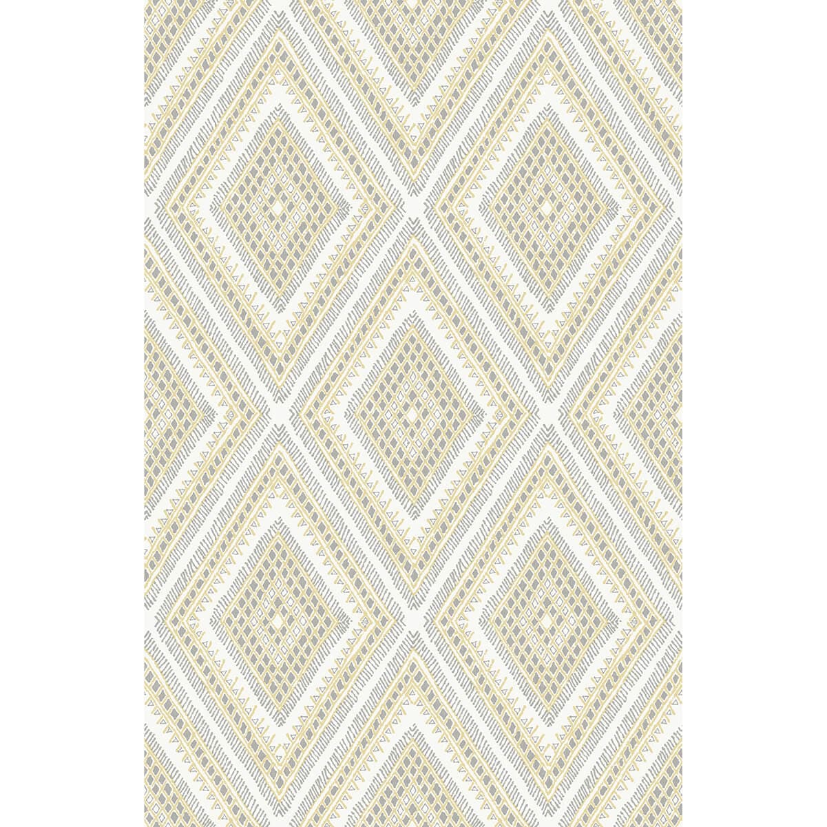 Zaya Light Yellow Tribal Diamonds Wallpaper