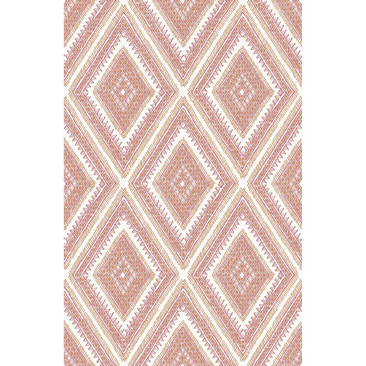 Zaya Orange Tribal Diamonds Wallpaper