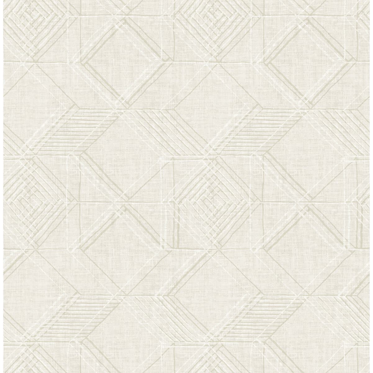 Moki Off-White Lattice Geometric Wallpaper