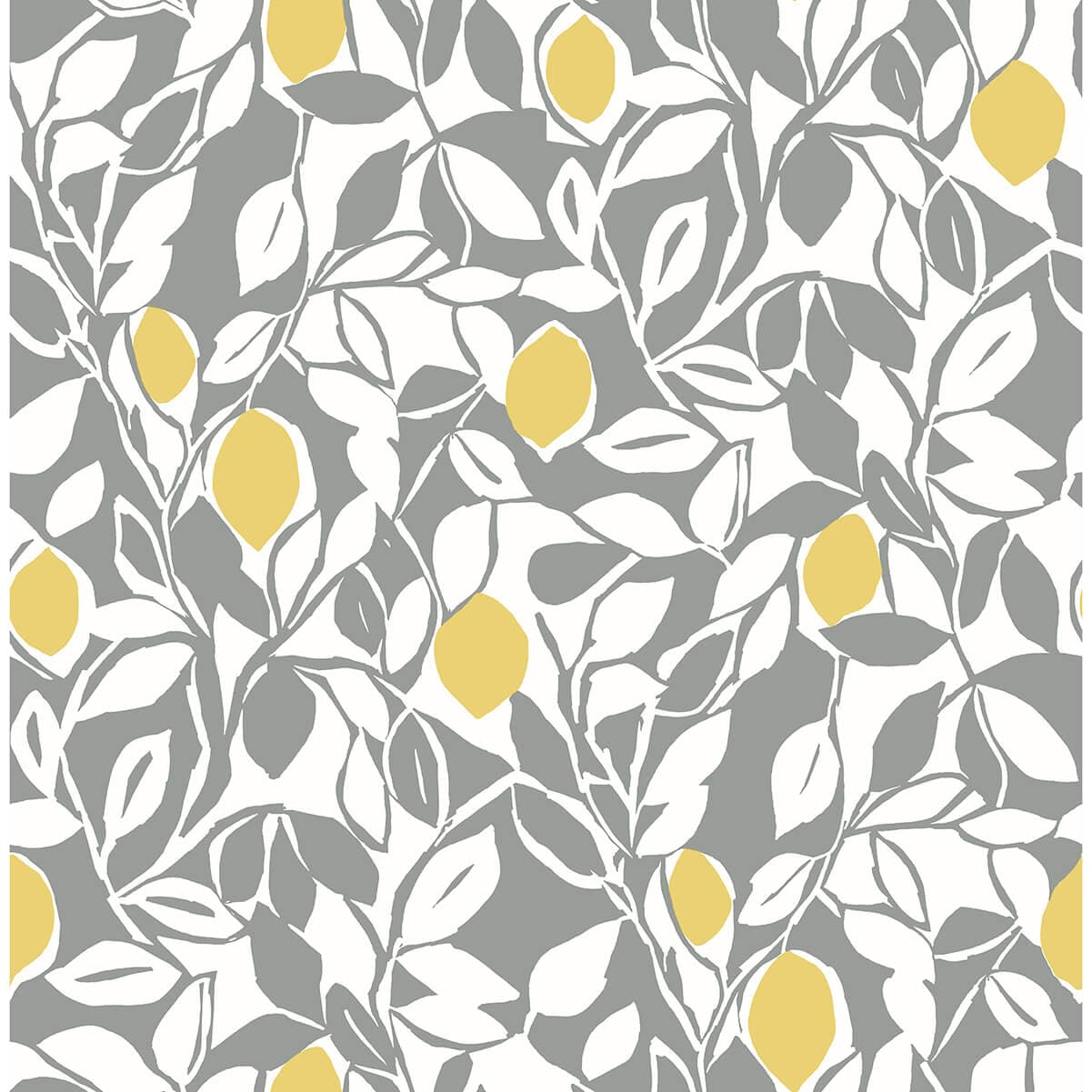 Loretto Grey Citrus Wallpaper