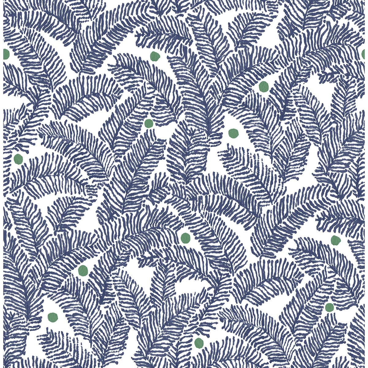 Athina Navy Fern Wallpaper