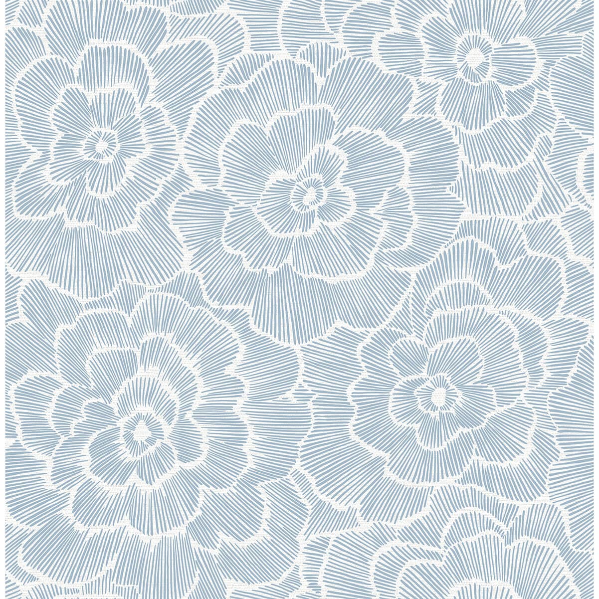 Periwinkle Blue Textured Floral Wallpaper