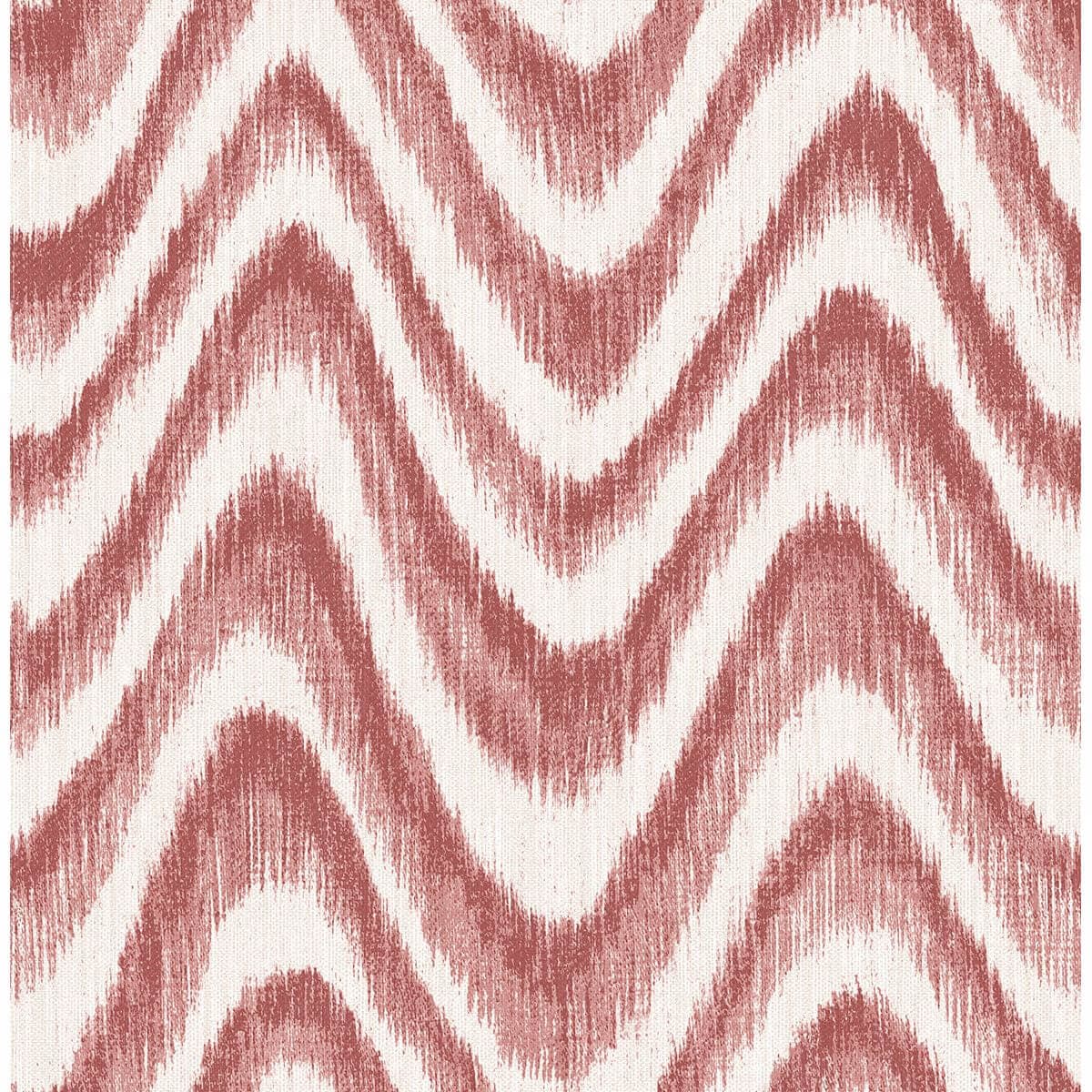 Bargello Red Faux Grasscloth Wave Wallpaper