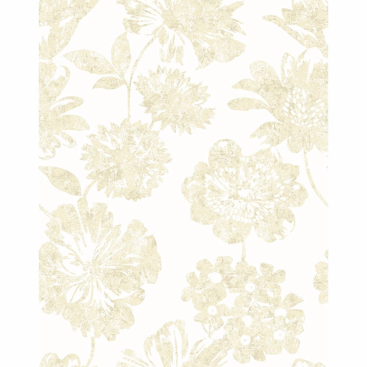 Folia Beige Floral Wallpaper