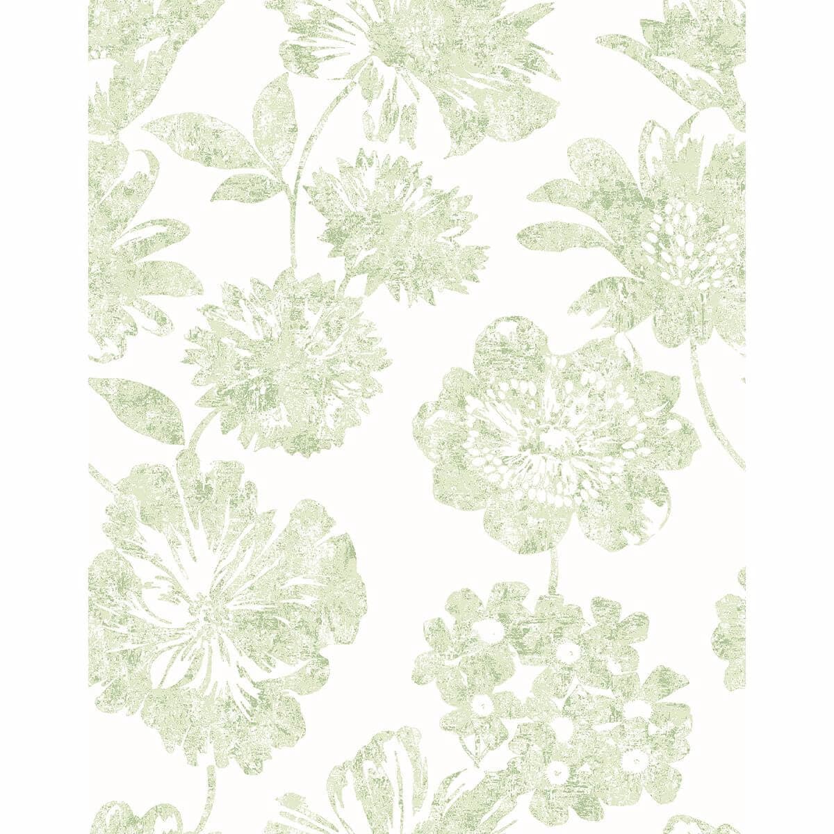 Folia Light Green Floral Wallpaper