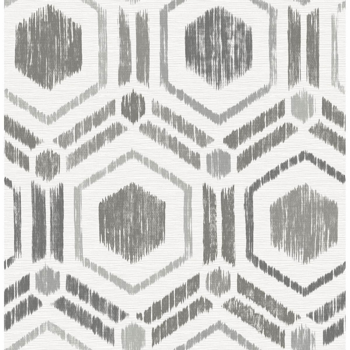 Borneo Taupe Geometric Grasscloth Wallpaper