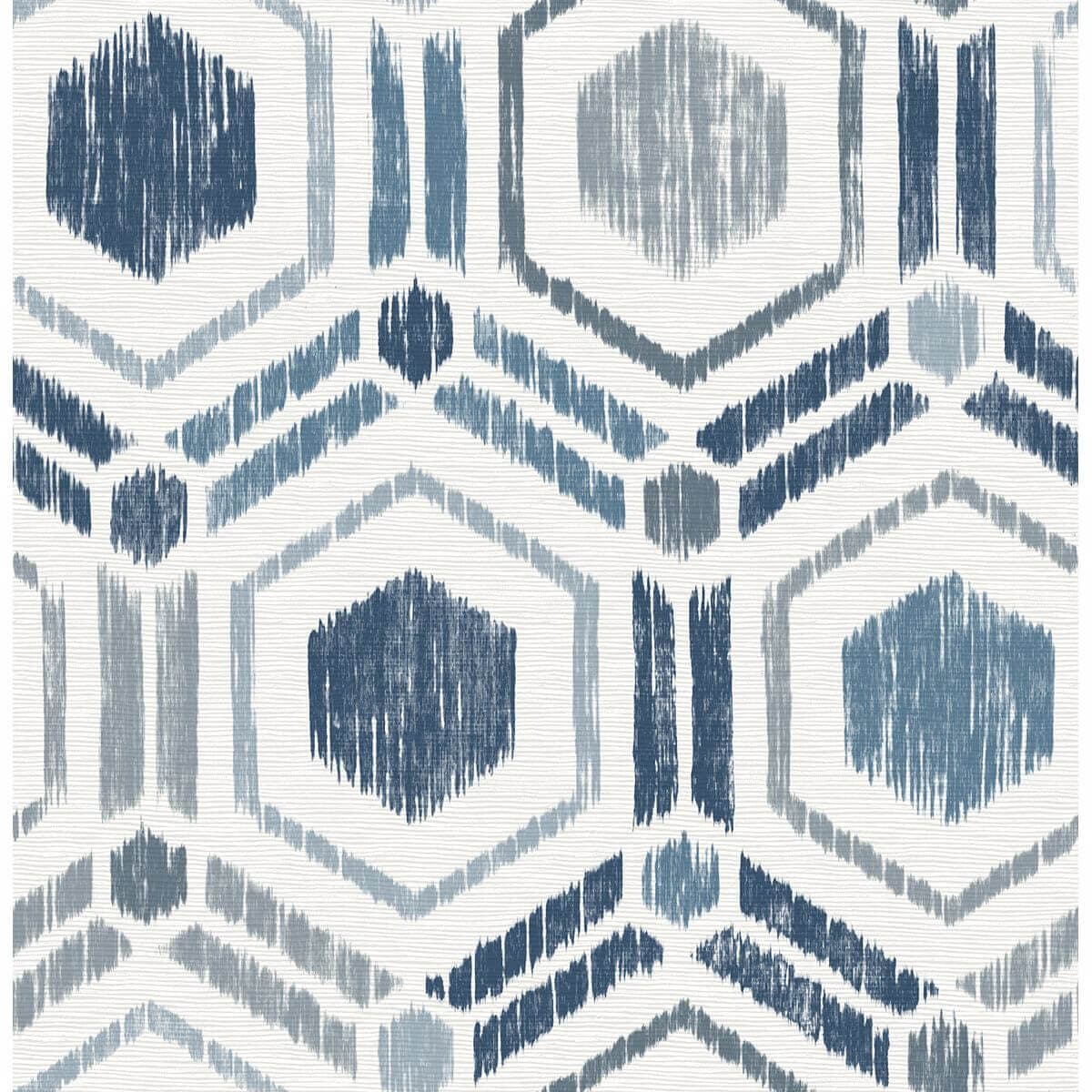 Borneo Blue Geometric Grasscloth Wallpaper