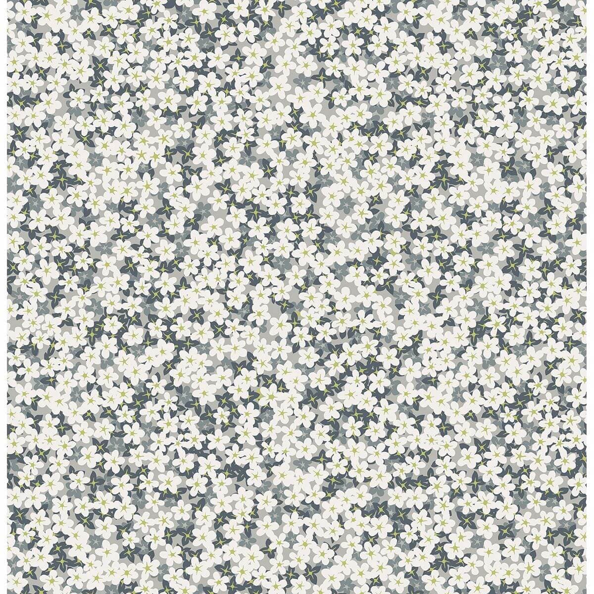 Giverny Grey Miniature Floral Wallpaper