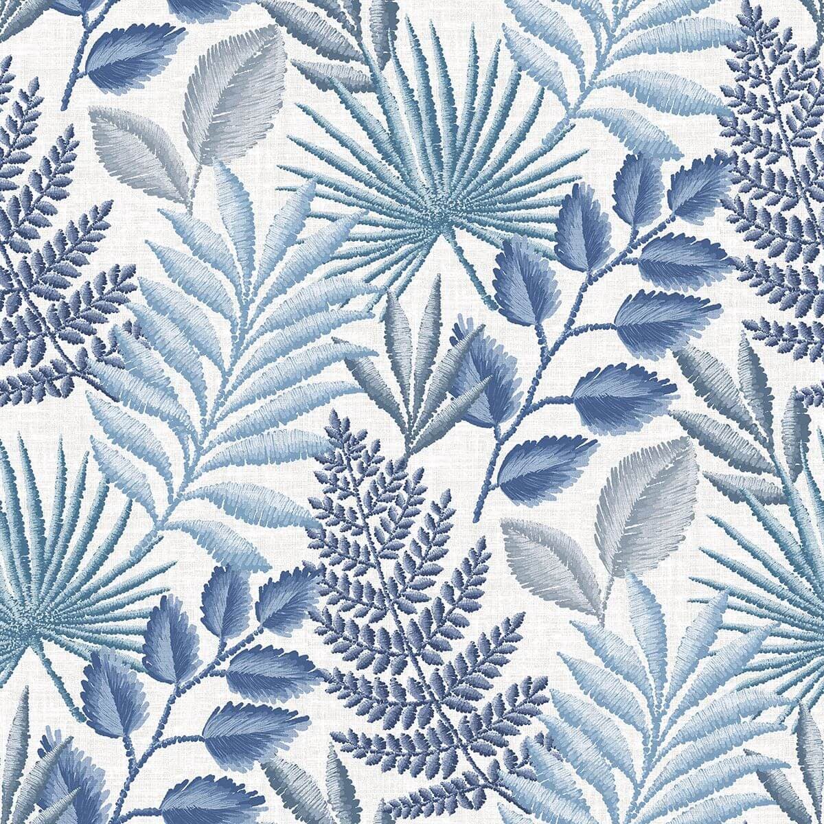 Palomas Blue Botanical Wallpaper