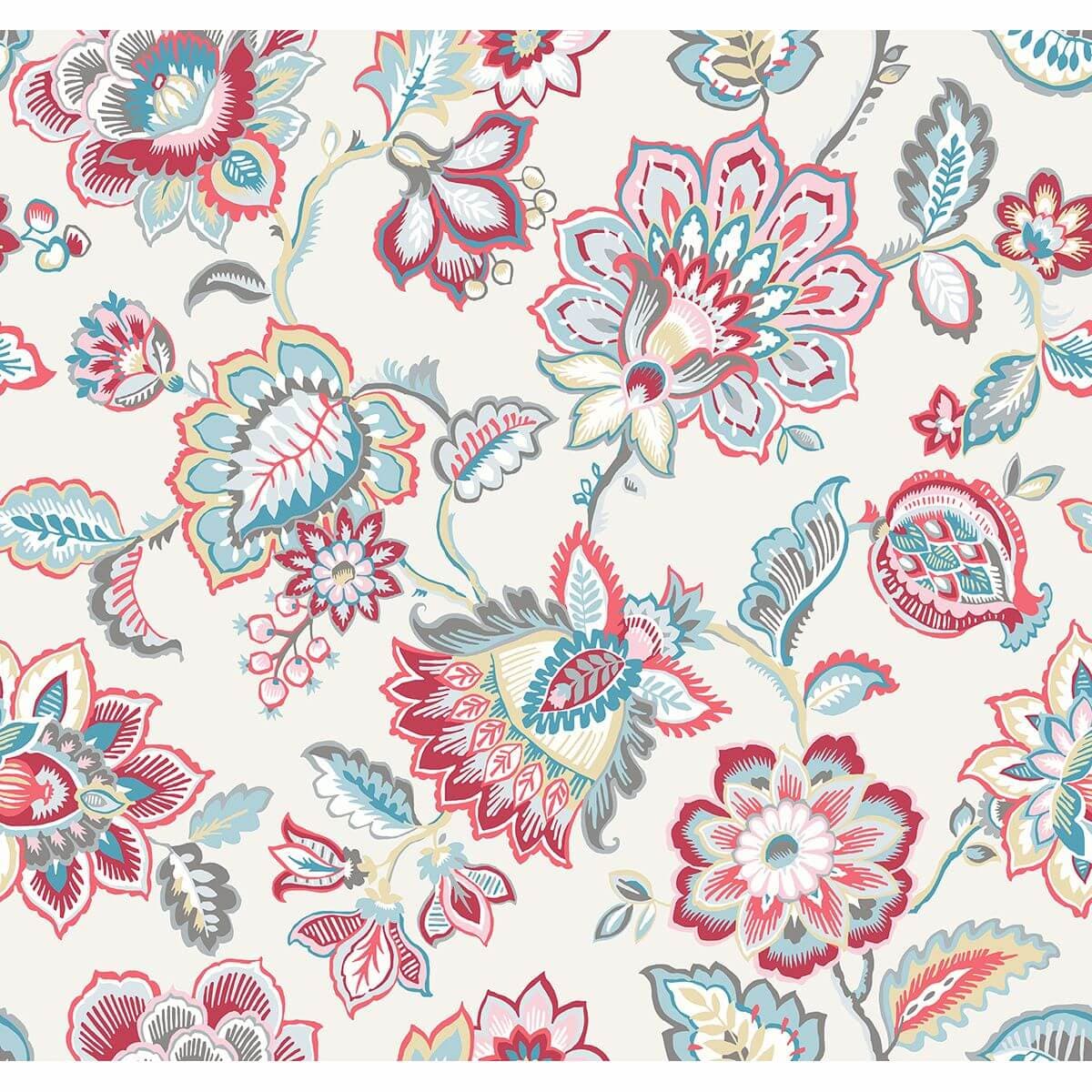 Corona Red Jacobean Wallpaper