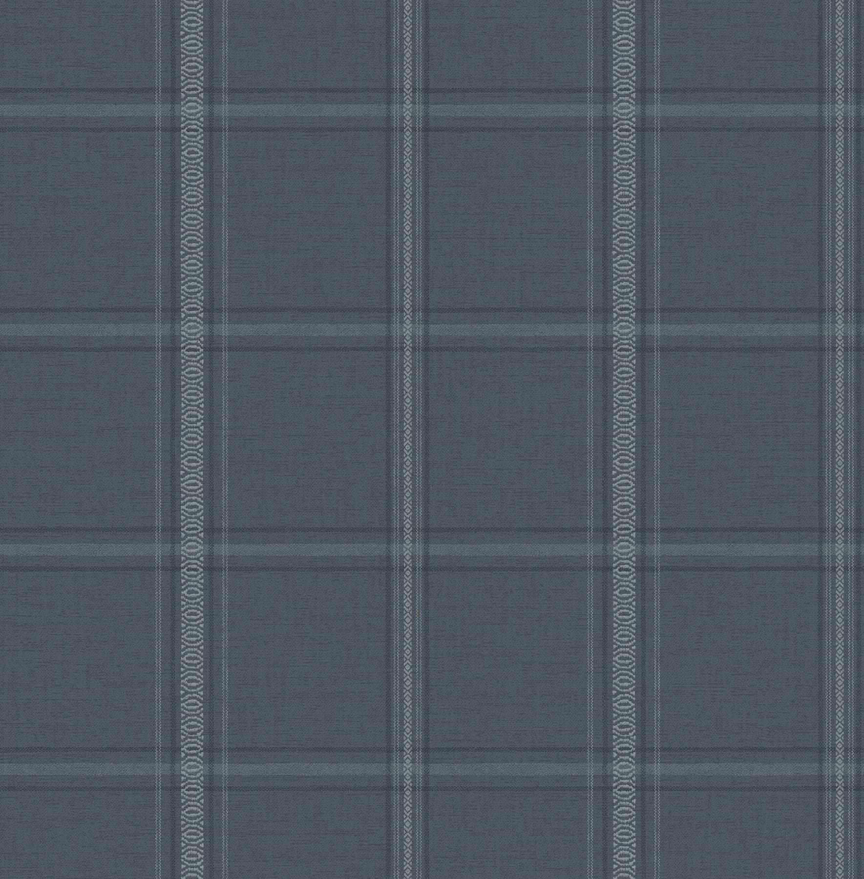 Chesapeake Auberge Plaid Dark Blue and Green Wallpaper